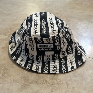 Adidas Bucket Hat Black White Logo Striped Unisex